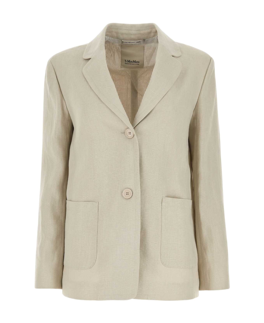 Max Mara Single-breasted Silk Blazer In Nude