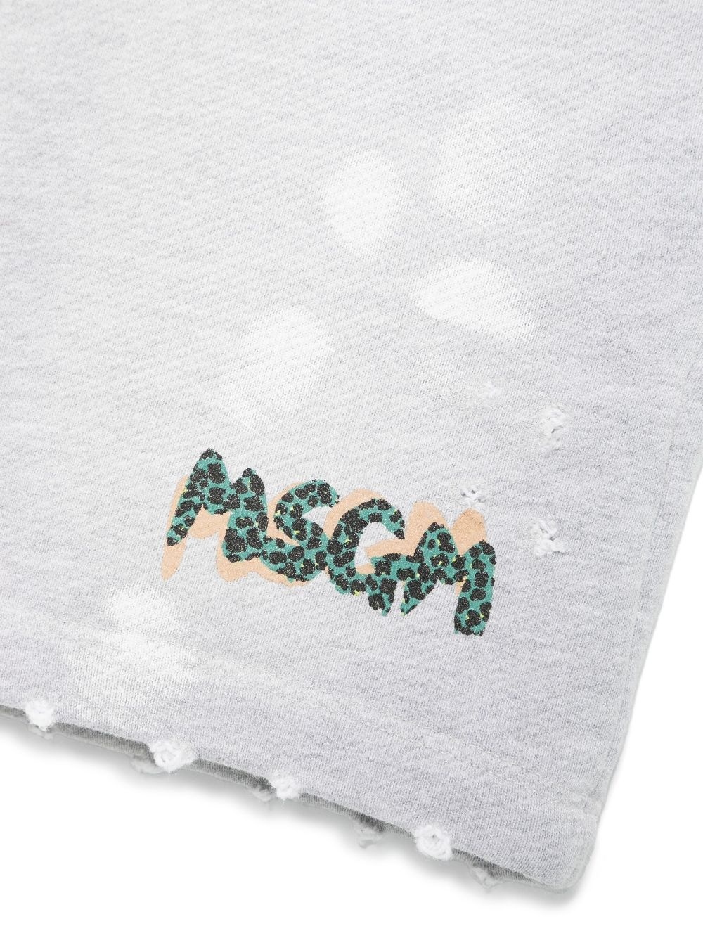 Msgm Distressed Shorts In White