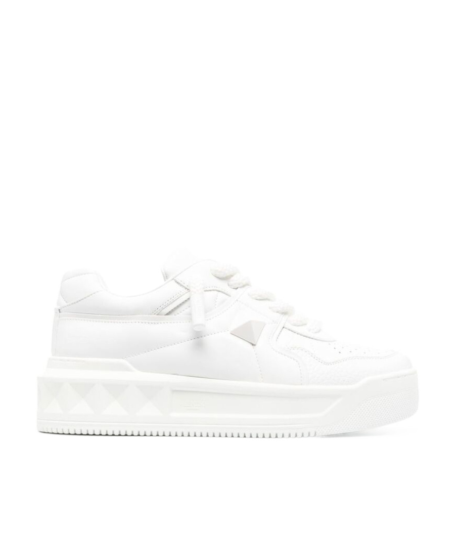 Shop Valentino One Stud Xl Nappa Leather Low-top Sneaker In White