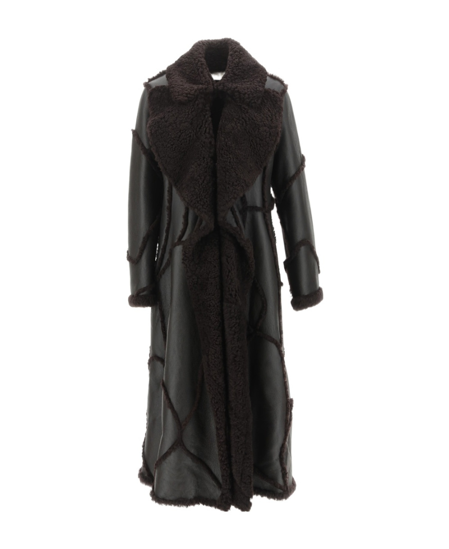 Chloé Lapel Splicing Design Coat In Black
