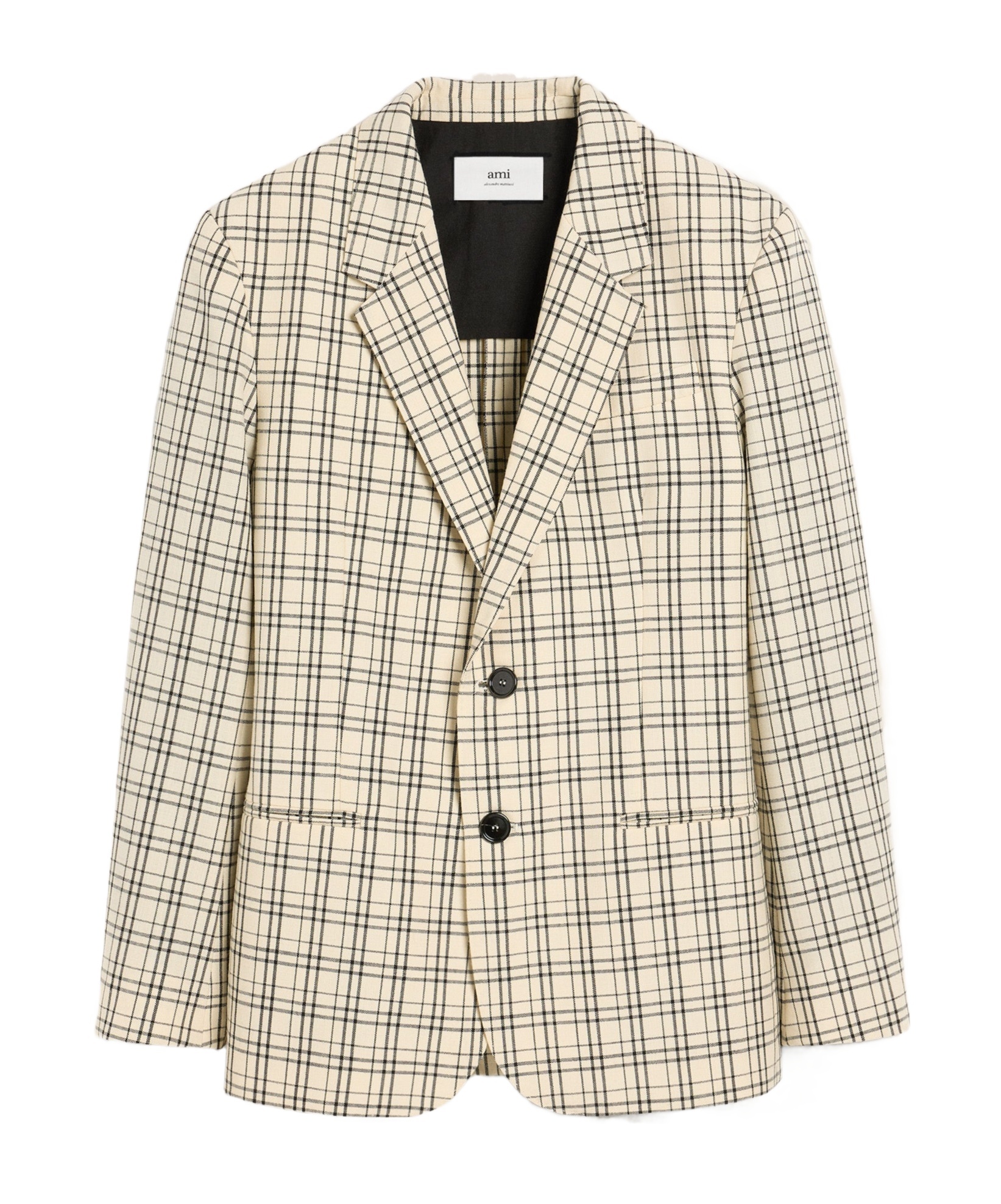 Ami Alexandre Mattiussi Checked Suit Coat In Nude