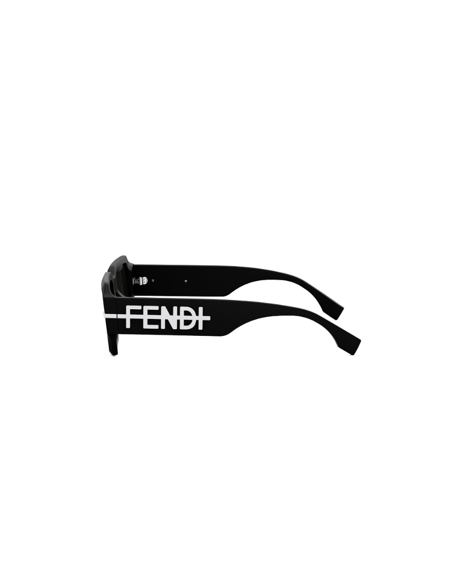 Fendi Graphy Acetate Rectangle Sunglasses In Black