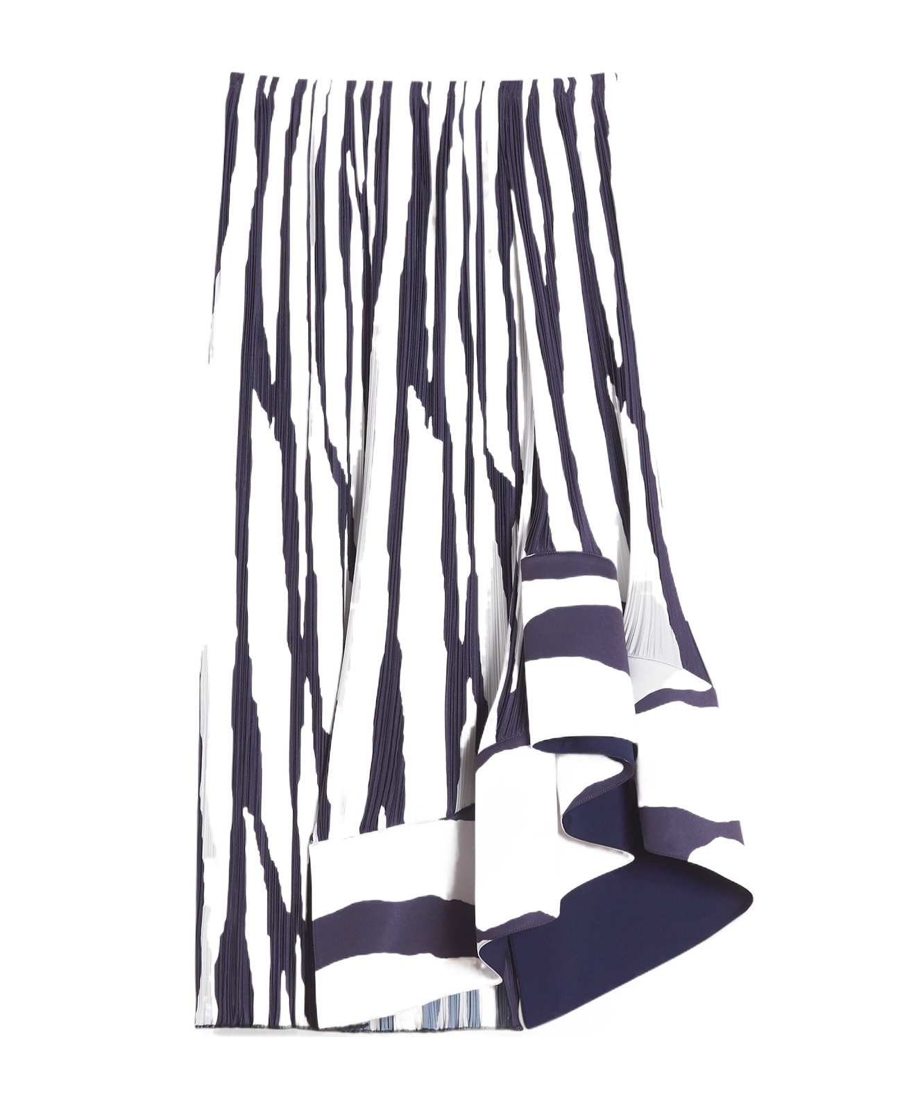 Shop Lanvin Zebra Pattern Pleated Mid-length Skirt In Black