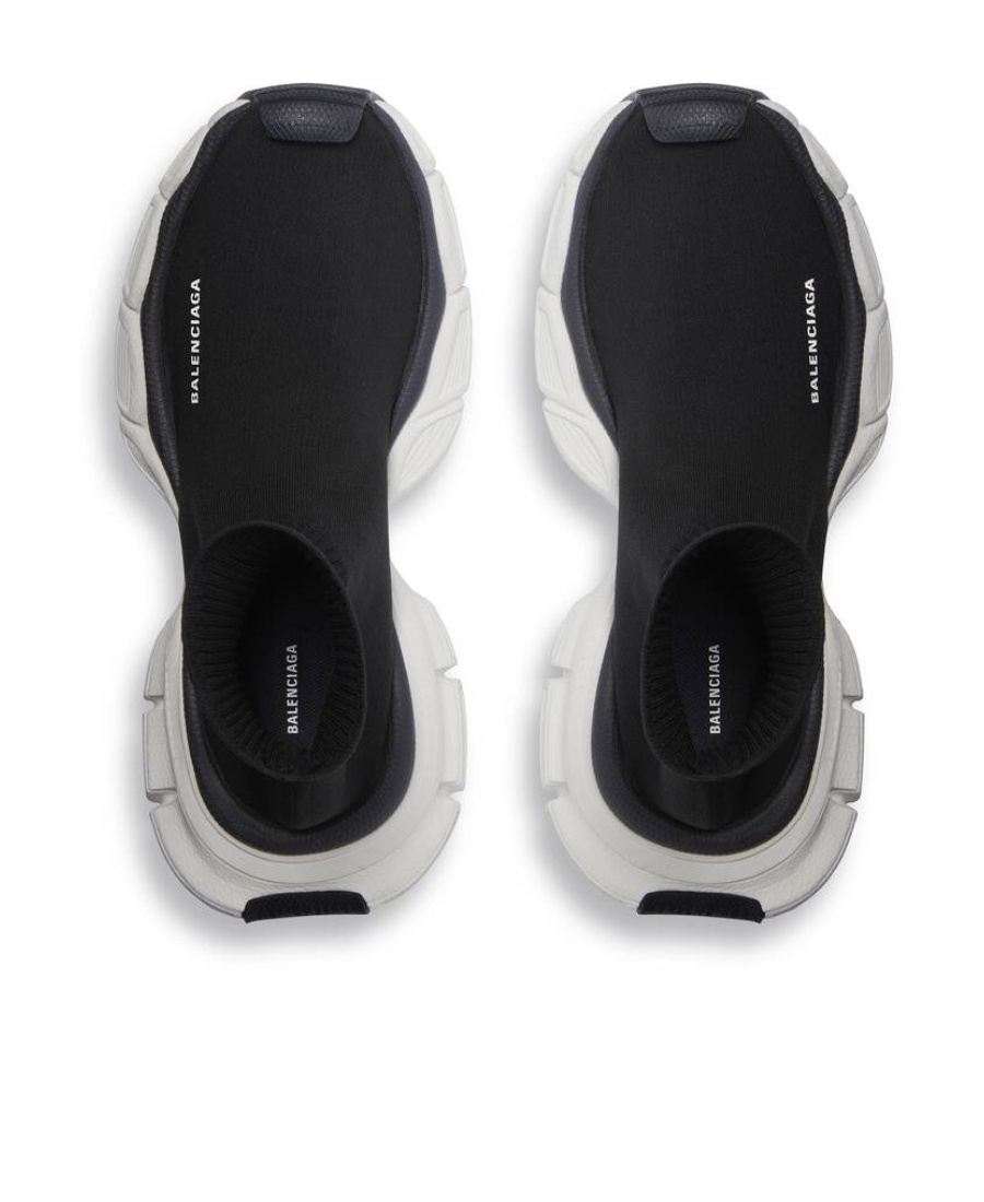 Balenciaga 3xl Sock Logo-print Stretch-knit Slip-on Sneakers In Black