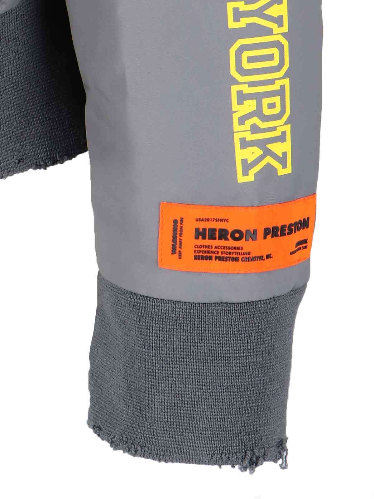Heron Preston Gray Hp Sponsor Varsity Bomber Jacket In Gray