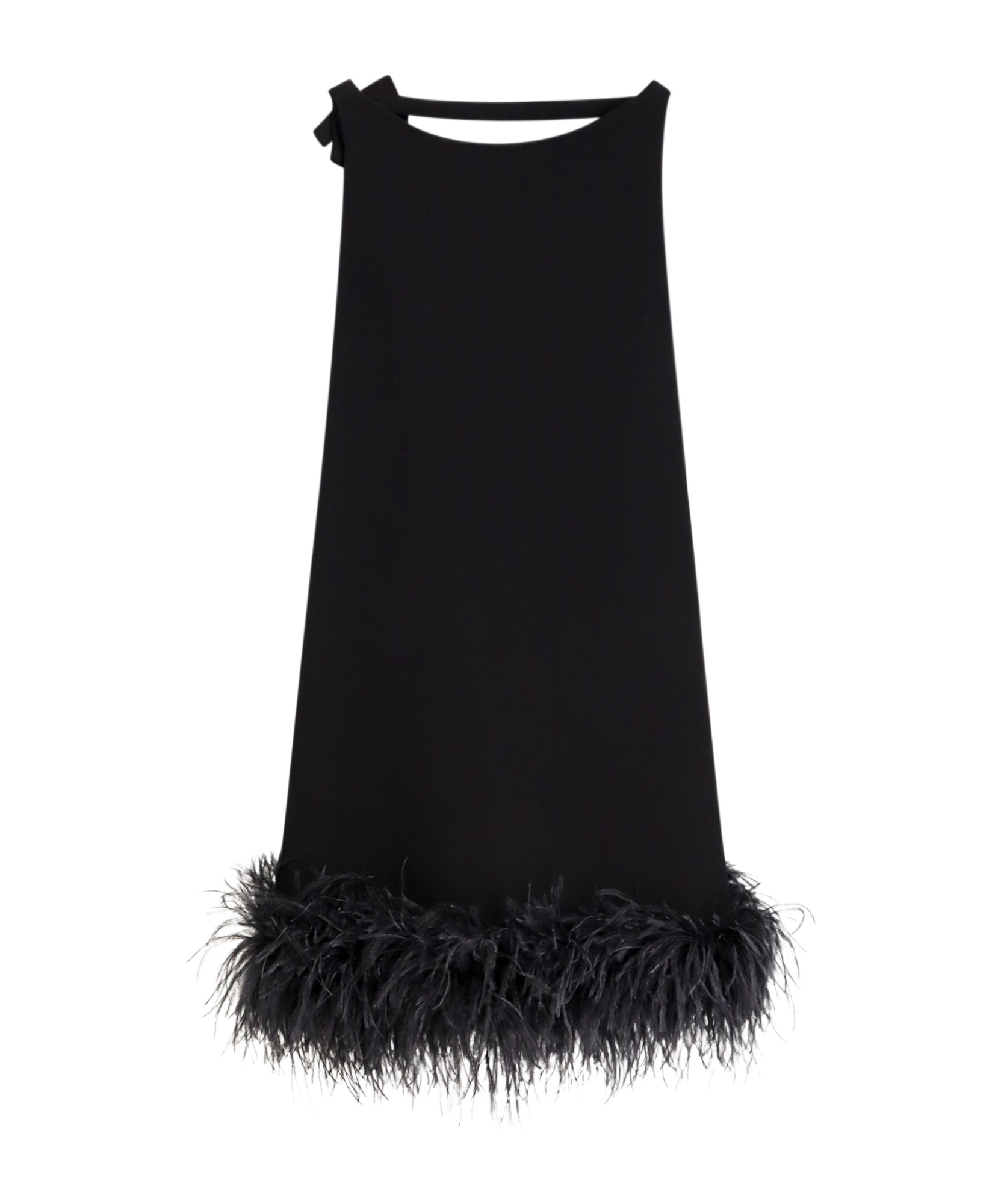 Valentino Black Sleeveless Crewneck Mini Dress In Black