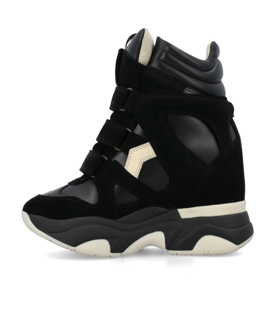 Isabel Marant Balskee Leather And Suede High-top Wedge Sneakers In Black