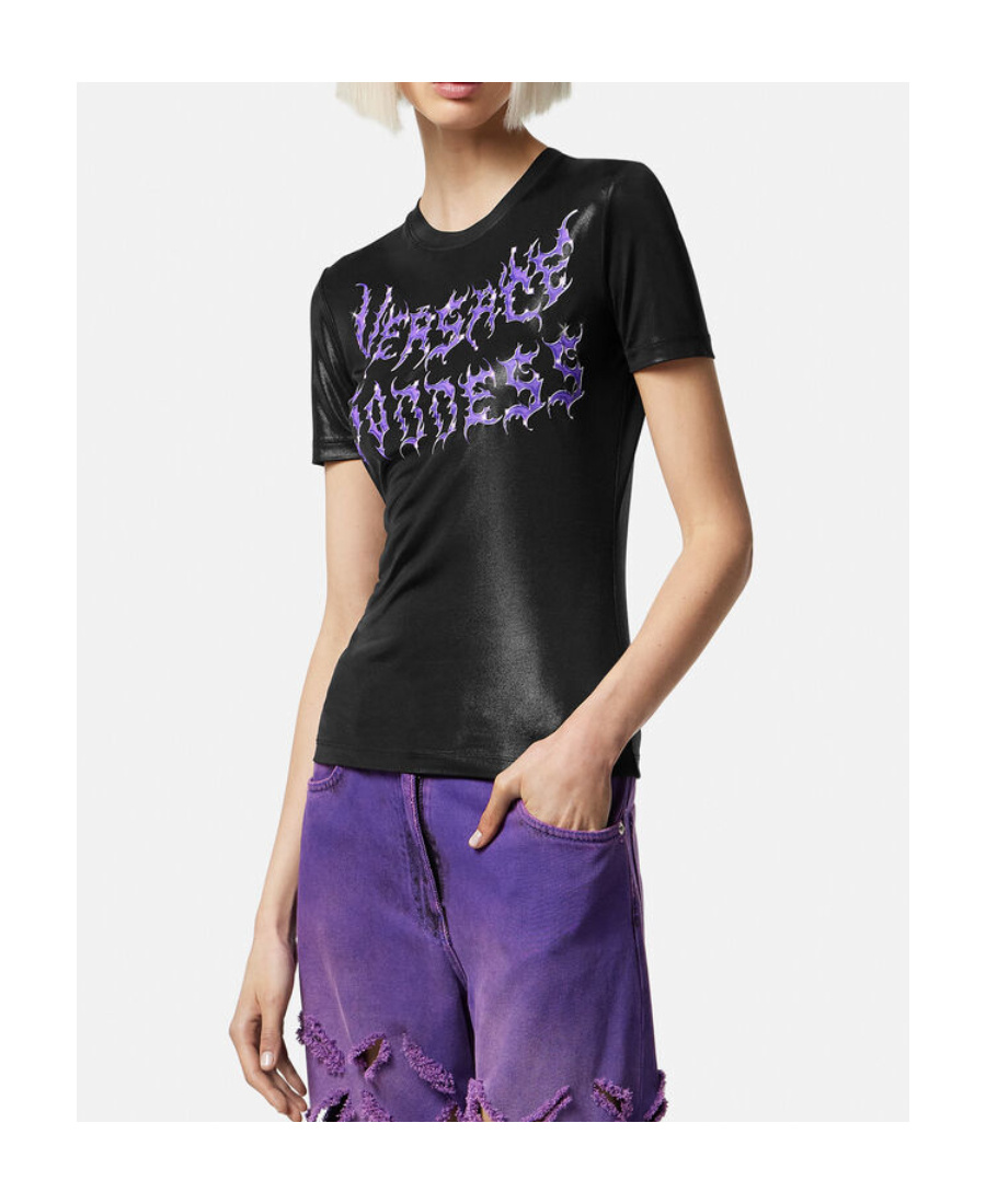 Versace Logo-print T-shirt In Black