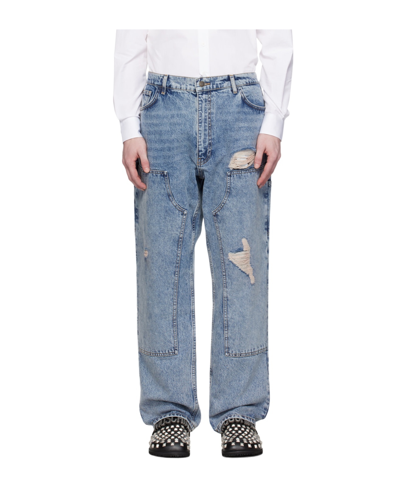 Moschino Denim Trousers With Belt Loops