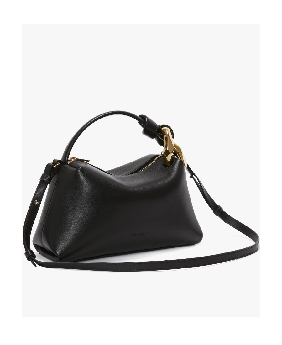 Shop Jw Anderson Corner Leather Bag In Black