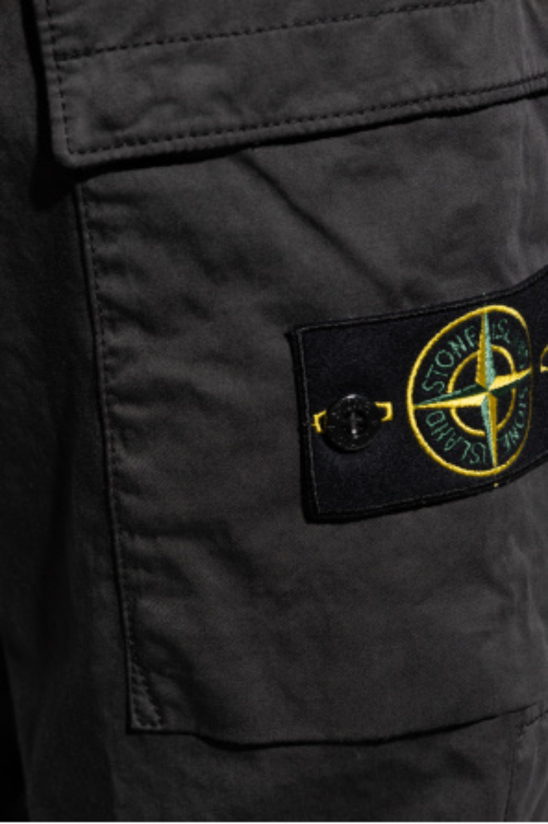Stone Island 3100033 Cargo-pocket Elasticated Trousers In Black