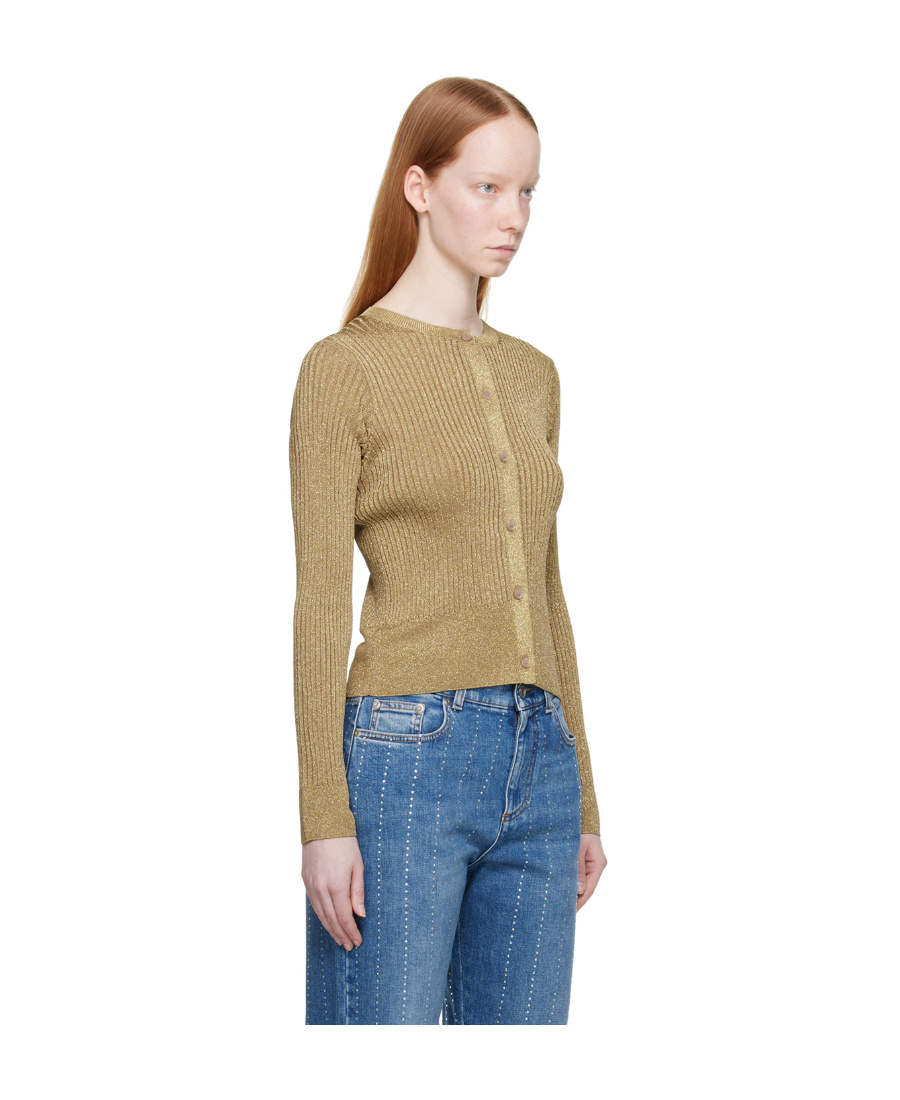 Stella Mccartney Logo Knitted Cardigan In Blue