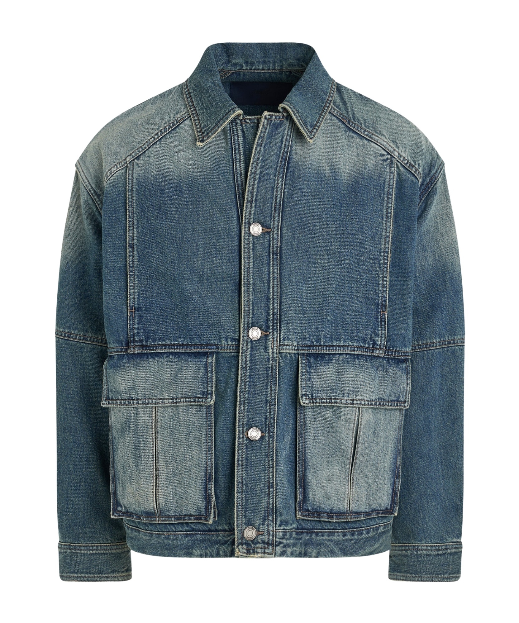 Juunj Blue Faded Denim Jacket In Blue
