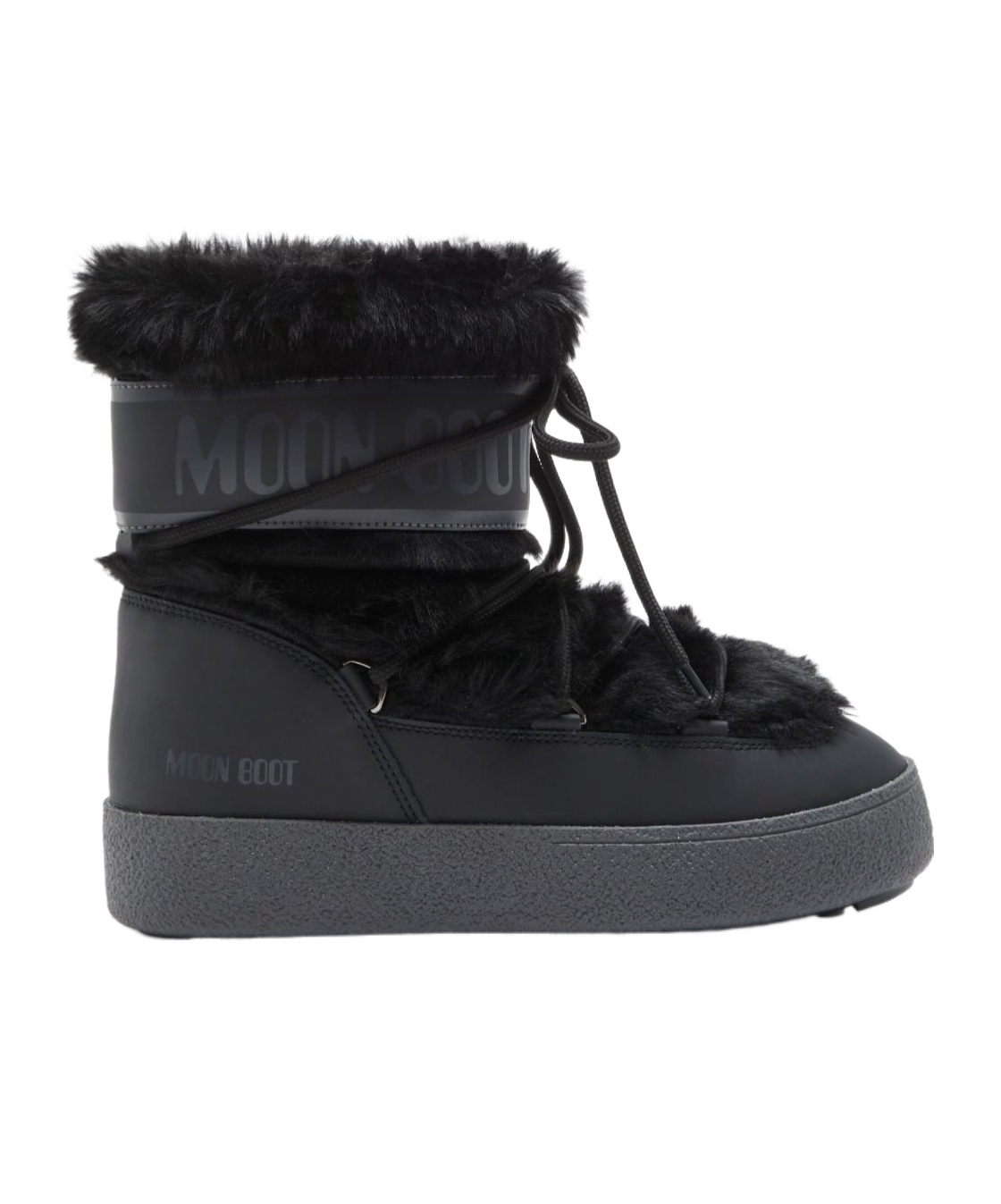 Moon Boot Ltrack Low Faux-fur Boots In Black