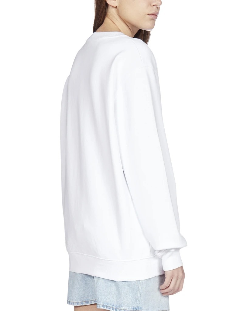 Off-white Round Collar Long Sleeve Sweater In White