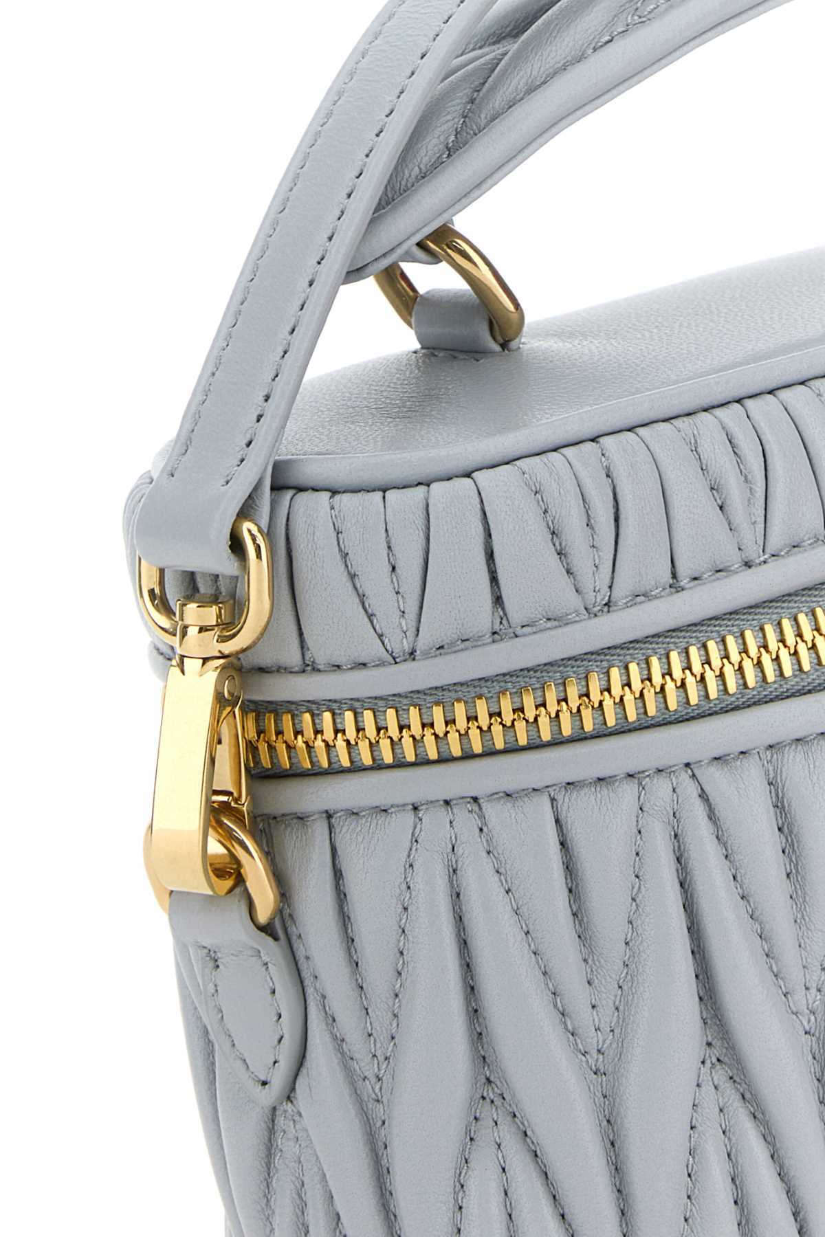 Miu Miu Zippered Shoulder Bag In Blue