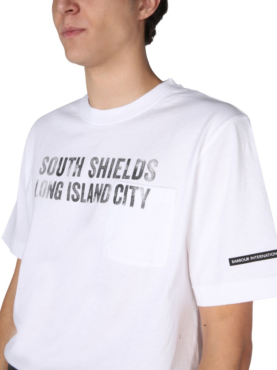 Barbour X Engineered Garments Crewneck T-shirt In White
