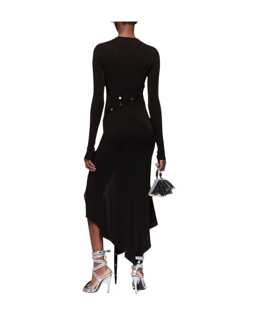 Shop Attico Detachable-panels Asymmetric Midi Dress In Black