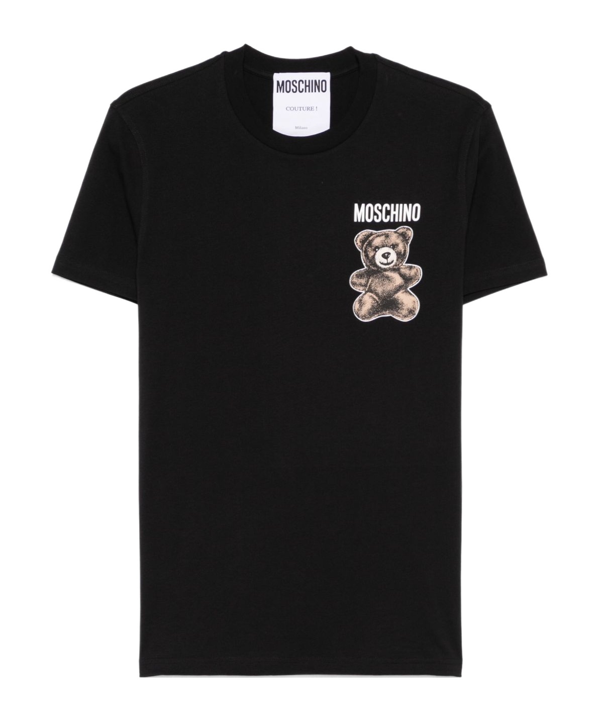 Moschino Black Cotton T-shirt With Bear Print In Black