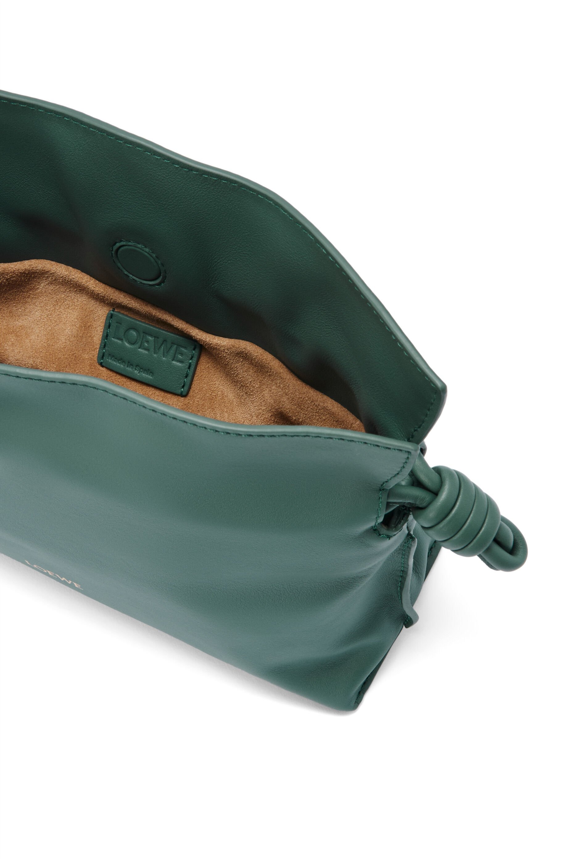 Loewe Medium Leather Flamenco Purse In Green