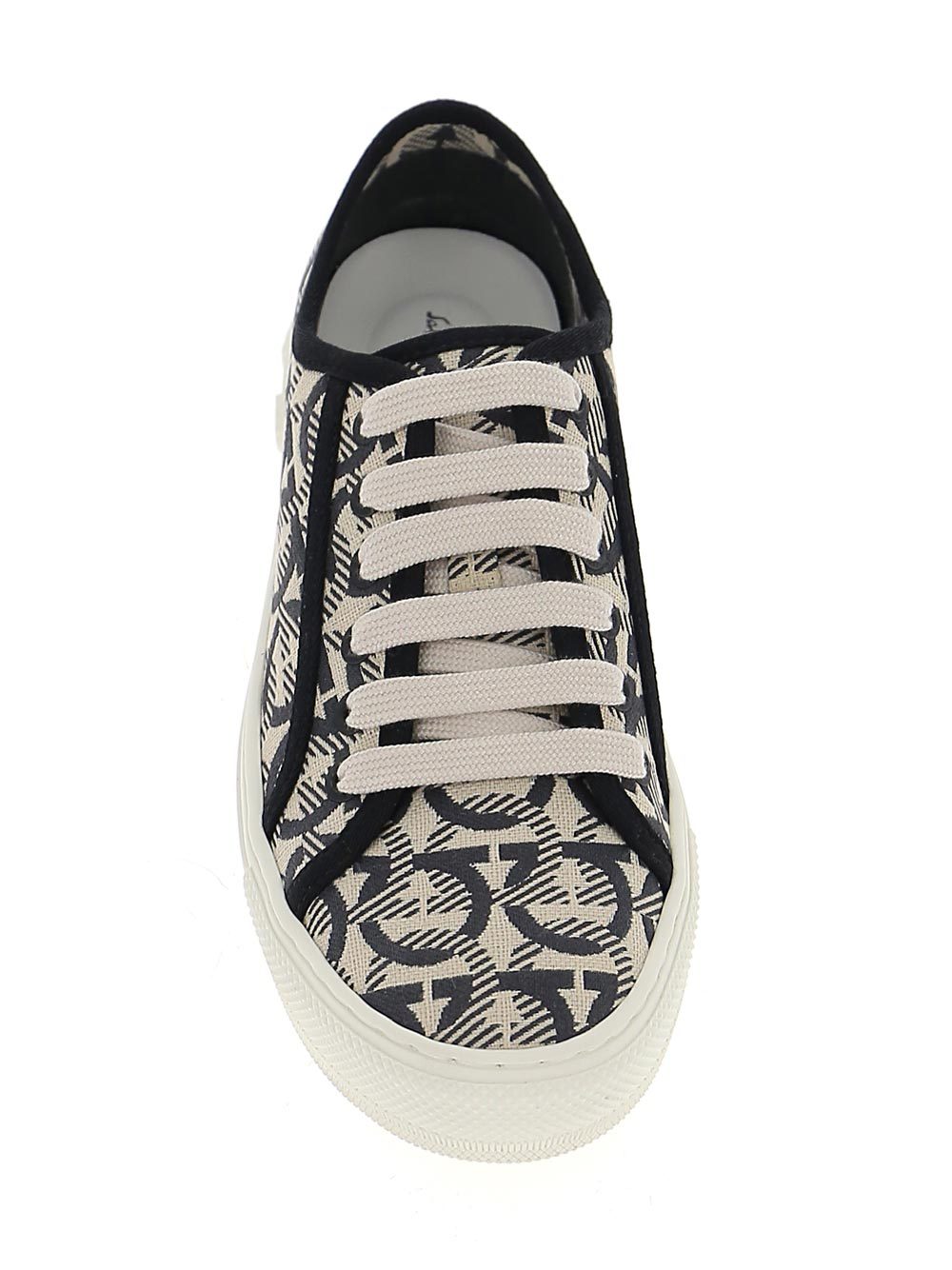 Ferragamo Printed Leisure Sports Shoes In Gray