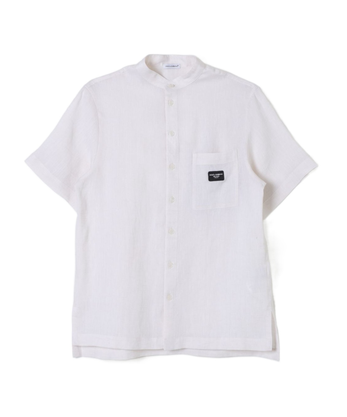 Dolce & Gabbana Short-sleeve Linen Shirt In White