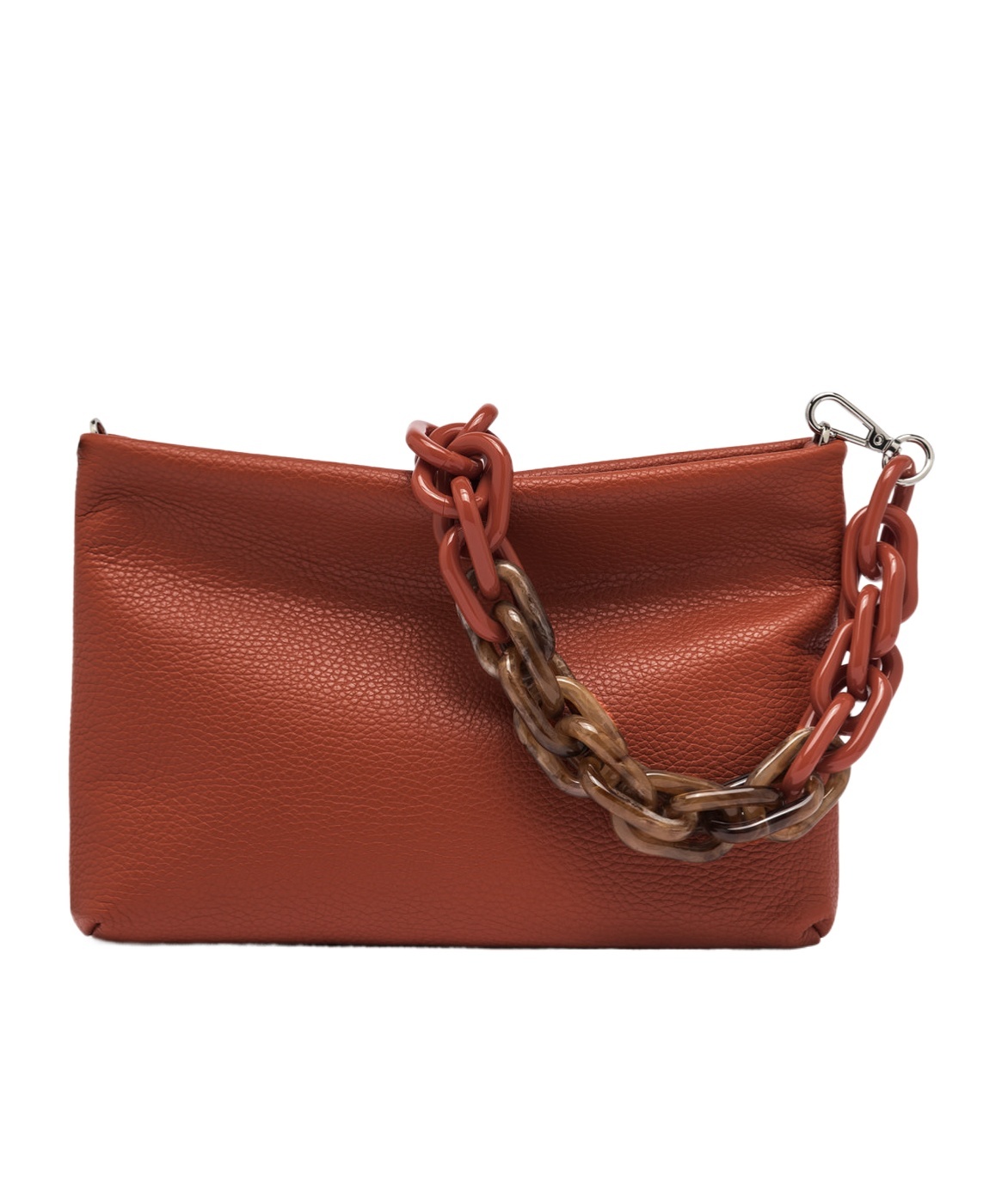 Gianni Chiarini Brenda Clutch Bag In Textured Leather In Brown