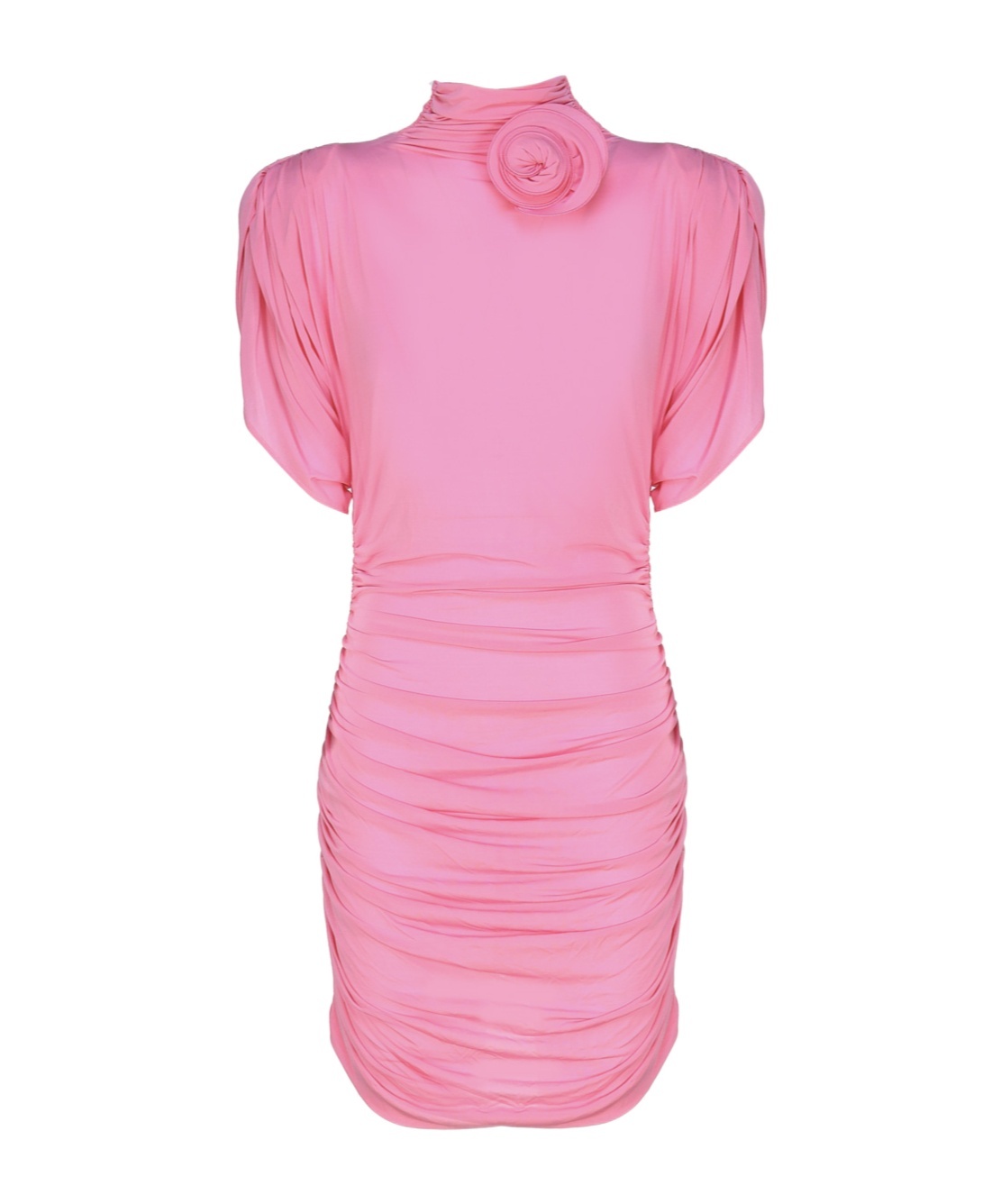 Magda Butrym Abito In Maglia Dolcevita Drappeggiato Rosa In Pink