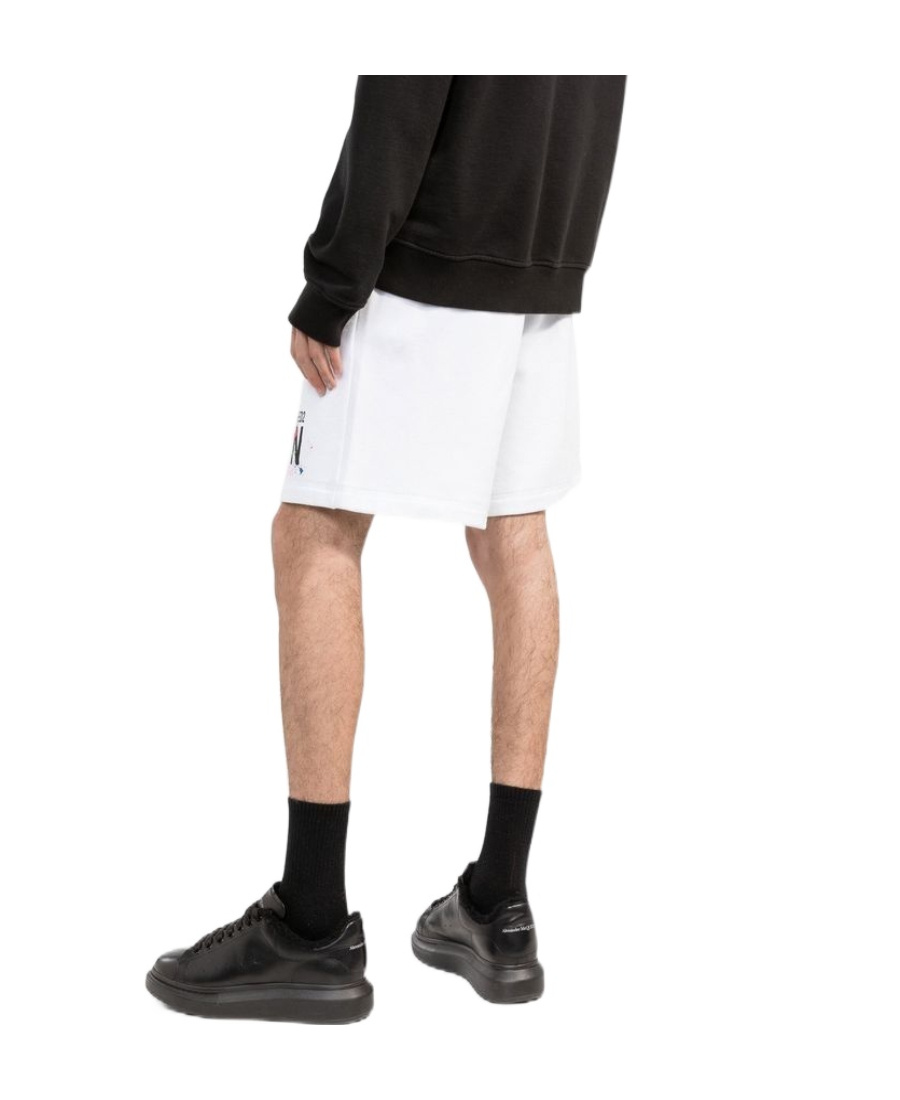 Dsquared2 Icon Cotton Track Shorts In White