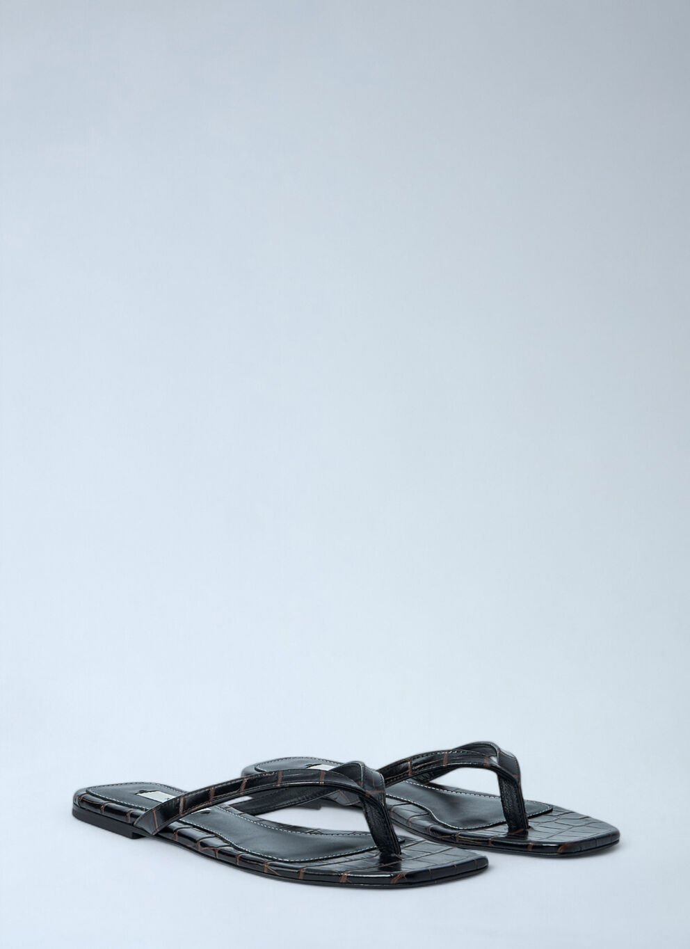Totême Crocodile-embossed Flip Flops