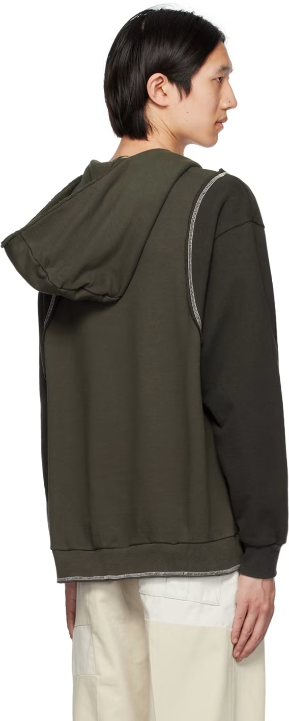 Undercover Gray Cutout Hoodie In Black