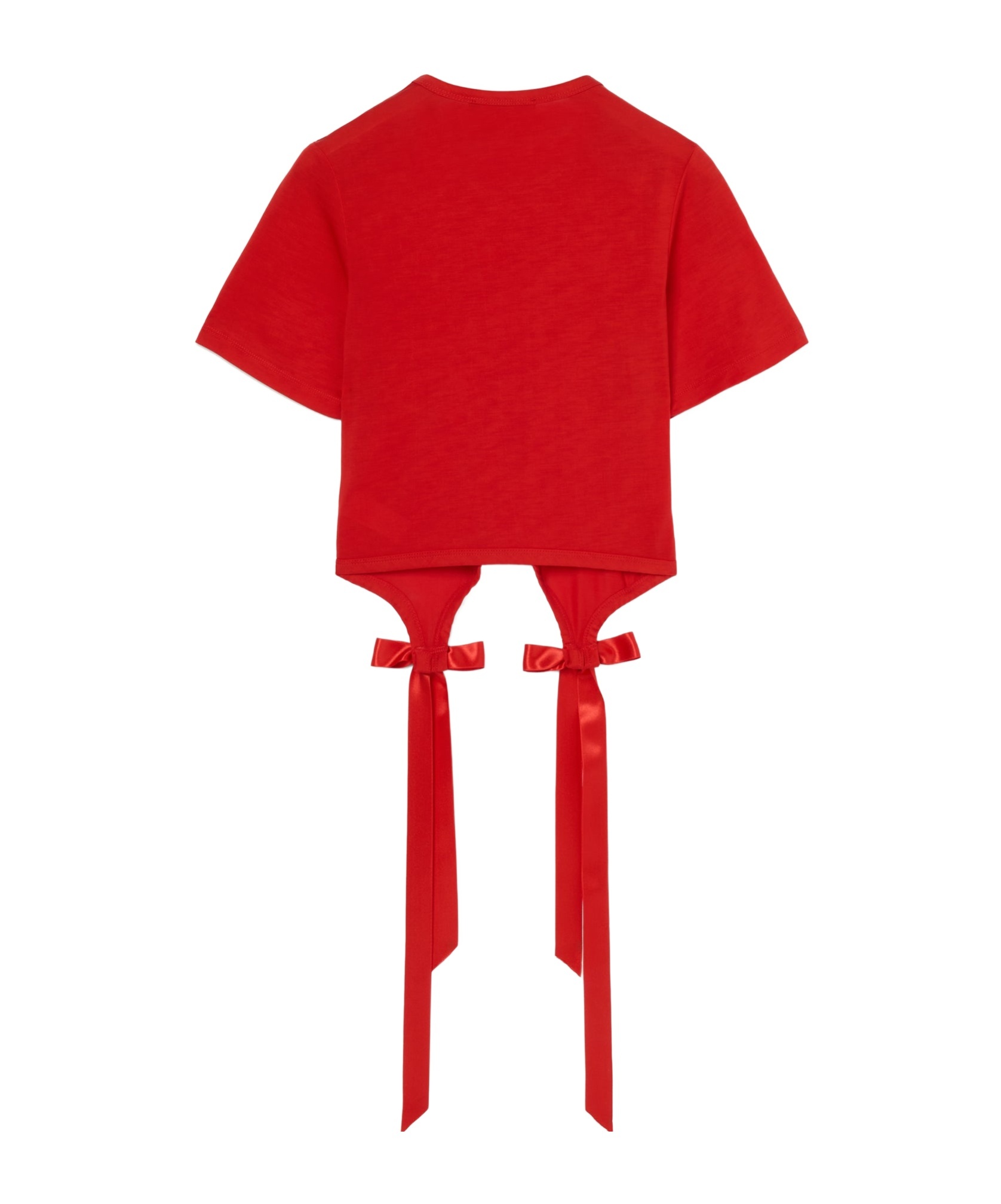 Simone Rocha Easy Bow-detail Short-sleeve T-shirt In Red