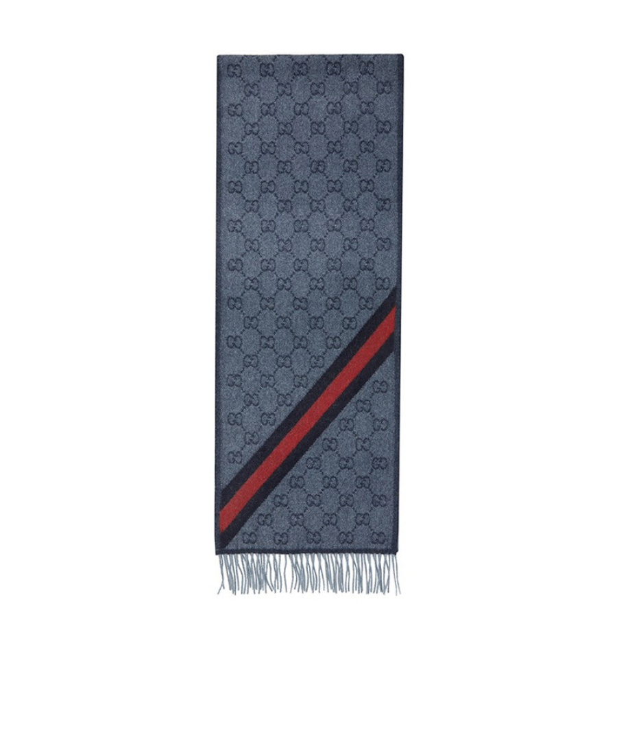Gucci Logo Logo Scarf In Gray
