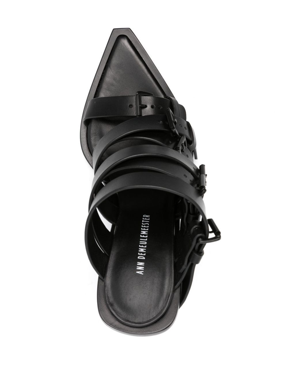 Ann Demeulemeester Nel High Heeled Mules With Belts In Black