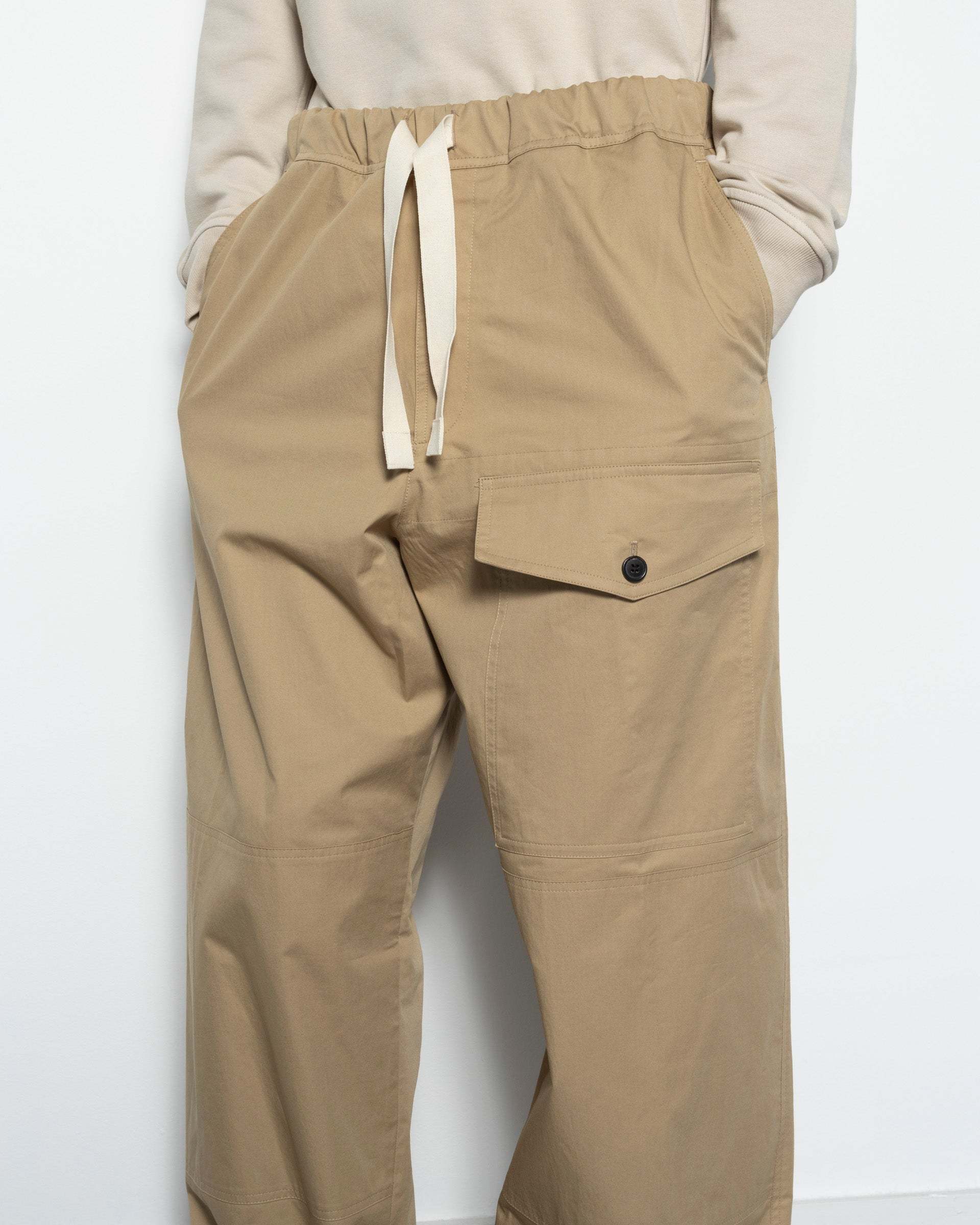 Dries Van Noten Cotton With Drawstring Trousers Beige In Beige