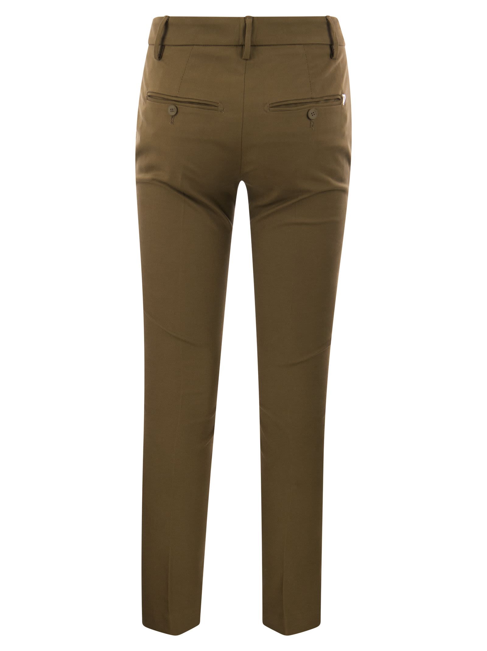 Dondup Straight Fit Slim Pants In Green