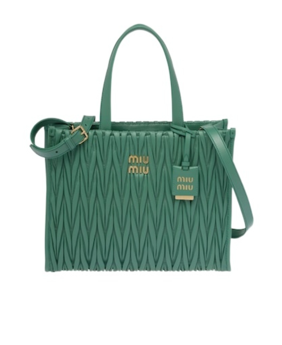 MIU MIU MATELASS� NAPPA LEATHER TOTE BAG 