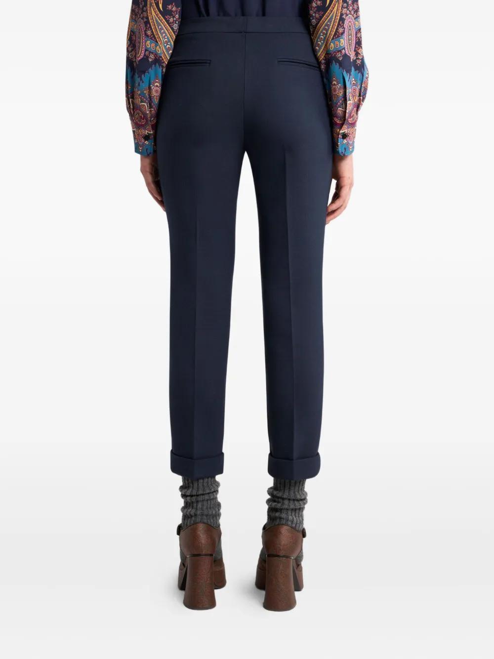Etro Tailored Pants With A Shortened Length In Blue