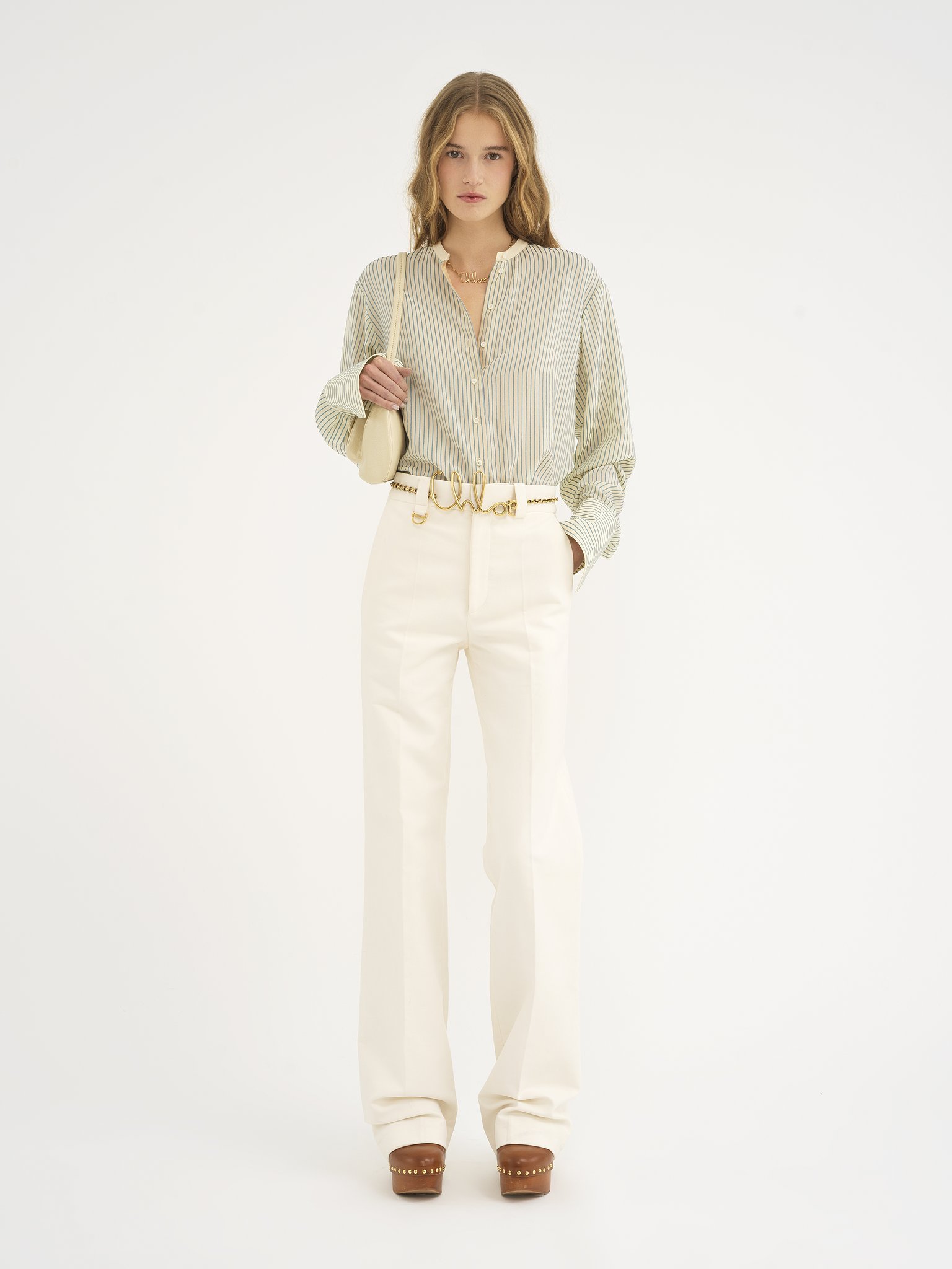 Chloé Oversized Silk Blouse In White
