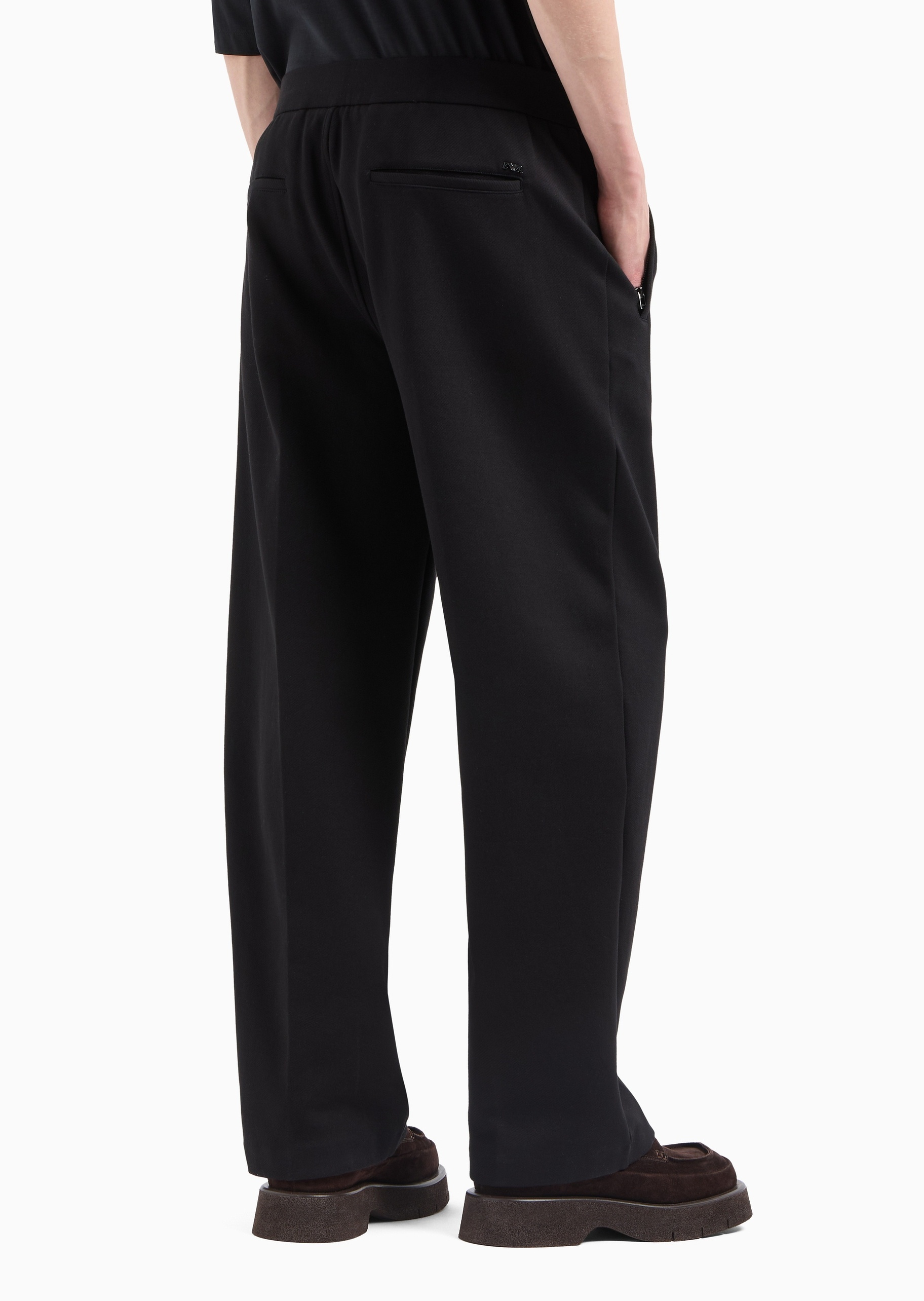 Emporio Armani Straight Casual Pants In Black