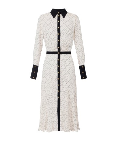 Elisabetta Franchi Geometric-print Button-front Maxi Dress In White