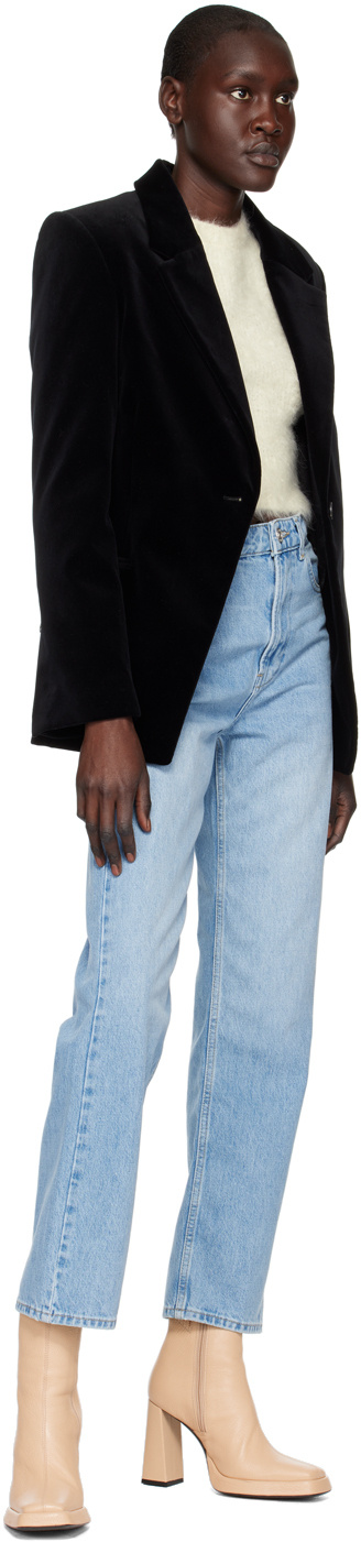 Frame Black Single-button Blazer In Black