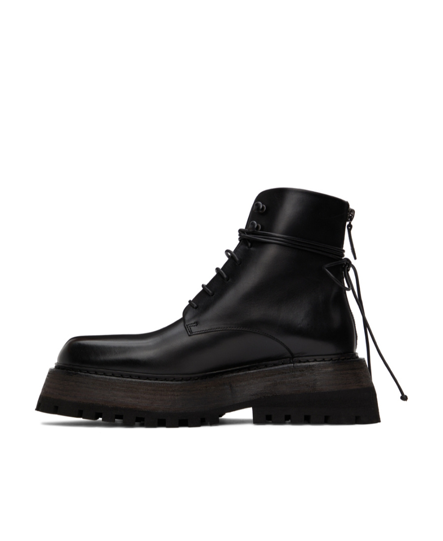 Marsèll Round-headed Logo Boots In Black