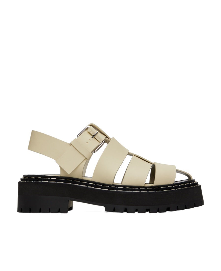 Proenza Schouler Lug-sole Leather Sandals In Neutral