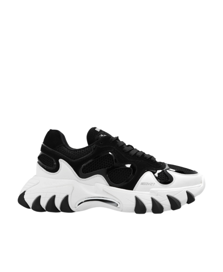 Shop Balmain B-east Trainer In Leather, Suede And Mesh In Black