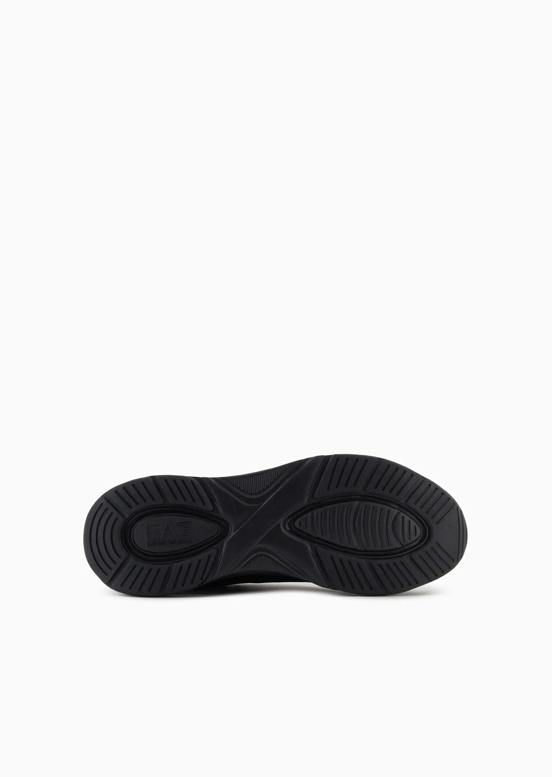 Ea7 Emporio Armani Logo Printed Low-top Sneakers In Black