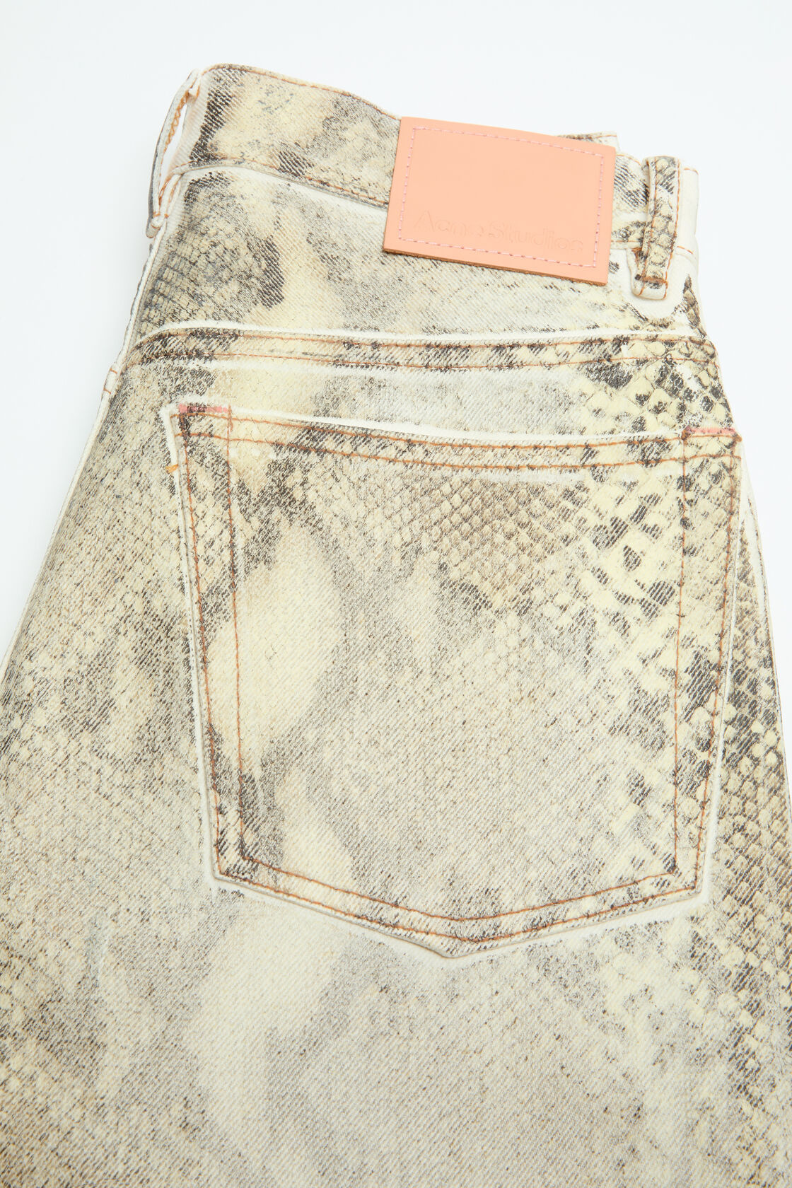 Acne Studios Printed Denim Pants In Nude