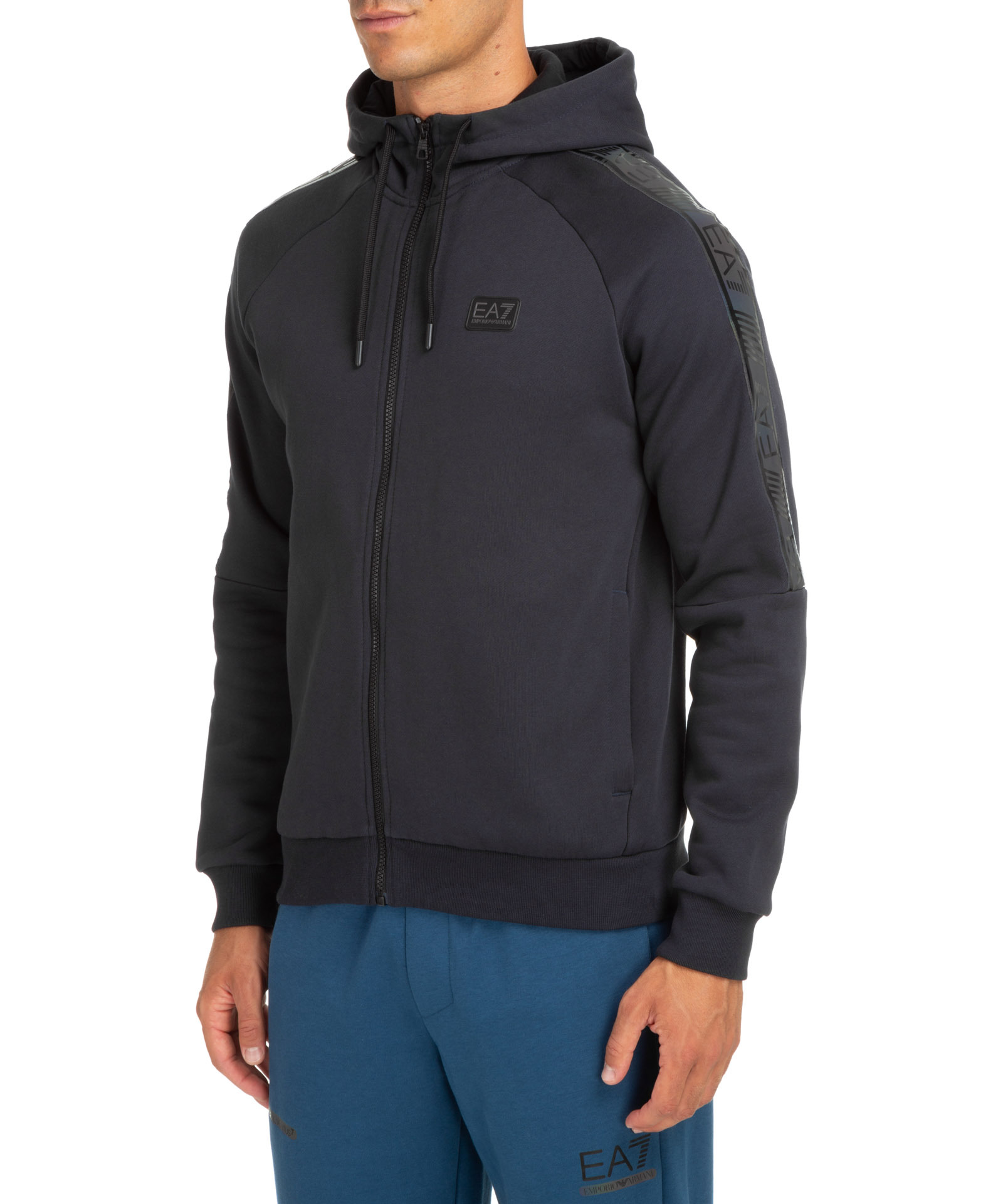 Shop Ea7 Logo-print Detail Hoodie In Black