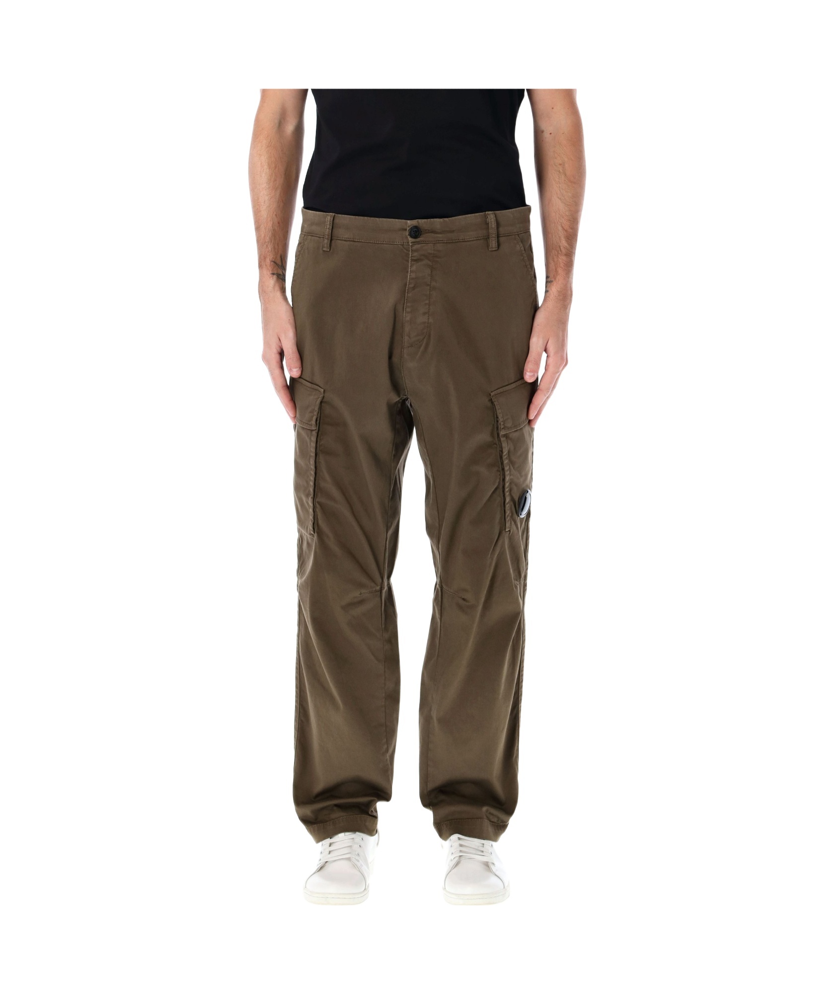 C.p. Company C.p.company Stretch Sateen Loose Cargo Pants In Brown