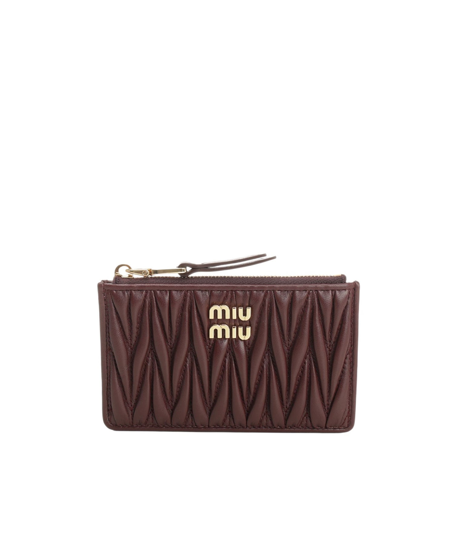 Miu Miu Quilted Zip Wallet In Red